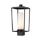 Z-Lite Sheridan 1 Light Outdoor Post Mount Fixture, Black & White Opal 595PHMS-BK - alternate 1